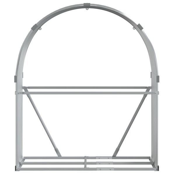 vidaXL Haardhoutopslag 120x45x140 cm gegalvaniseerd staal zilverkleur