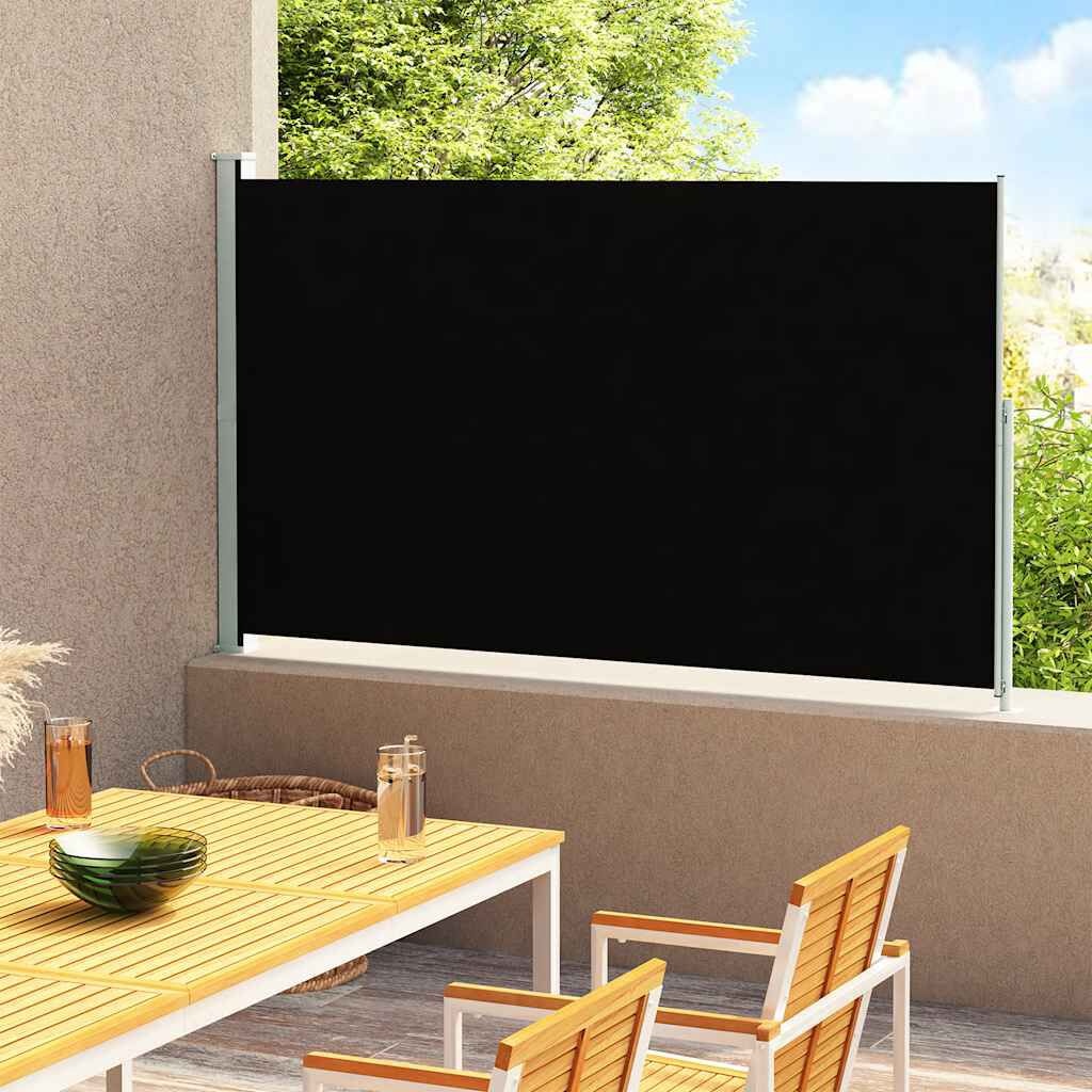 Uittrekbaar Tuinscherm 180x300 cm Zwart - Privacy & Windbescherming