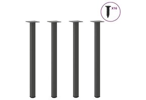 VidaXL Salontafelpoten 4 stuks, Staal Antraciet, 72-74 cm - 50% Korting