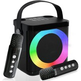 Draagbare Karaoke Machine Zwart 57% Korting - 2 Microfoons