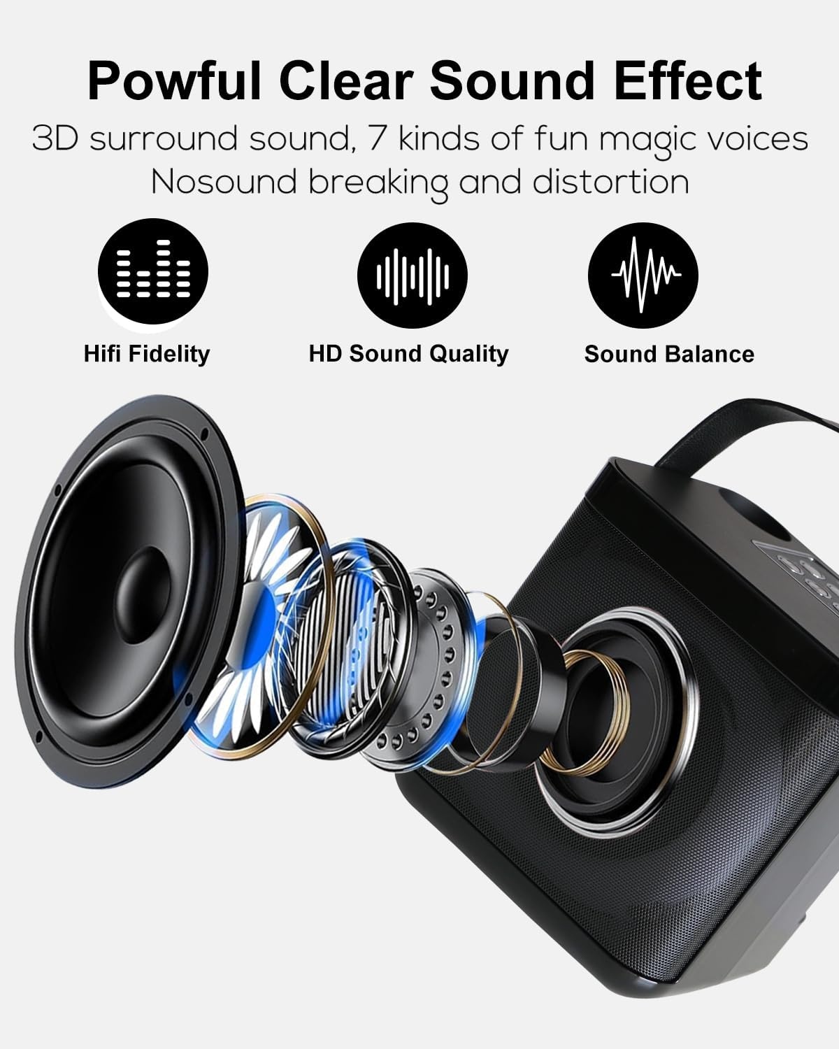 Draagbare Karaoke Machine Zwart 57% Korting - 2 Microfoons