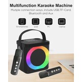 Draagbare Karaoke Machine Zwart 57% Korting - 2 Microfoons