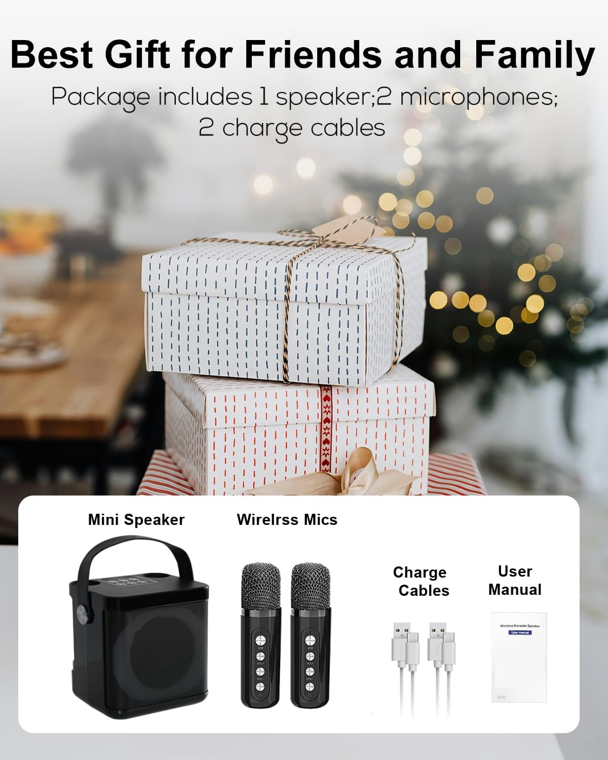 Draagbare Karaoke Machine Zwart 57% Korting - 2 Microfoons
