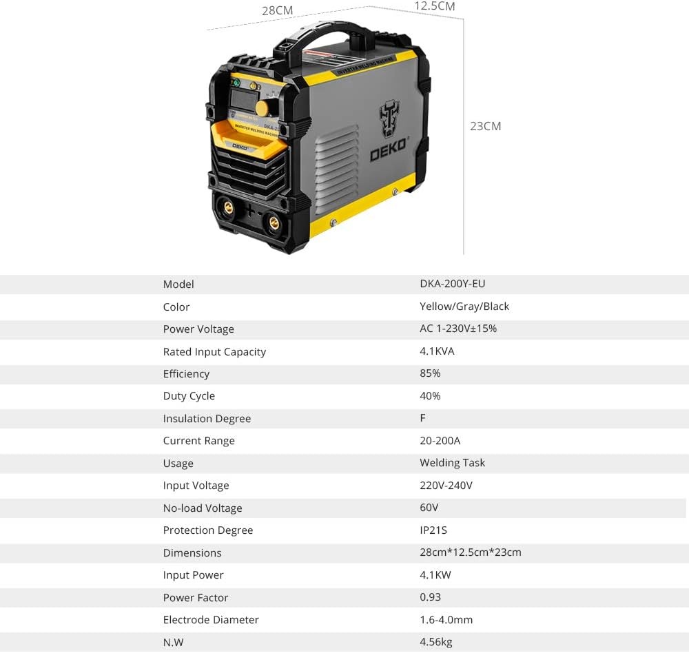 DEKO 200A MMA Lasapparaat - Inverter Booglasser 135A-MMA