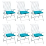 vidaXL Stoelkussens 6 st 50x50x7 cm stof turquoise