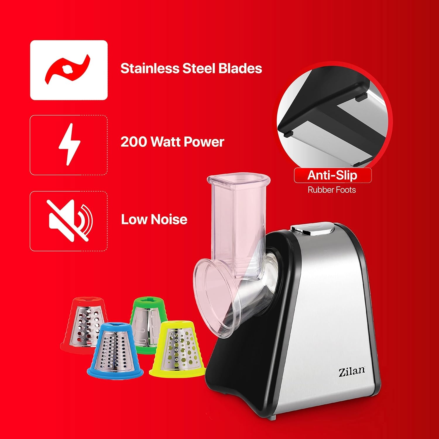 Elektrische Groentesnijder 4-in-1 - 200W RVS - 56% Korting