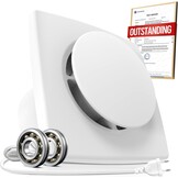 Badkamerventilator 100mm, Geüpgraded Stille en Krachtige Luchtonttrekker, 130m³/h IPX4 Luchtventilator, Energiebesparend, Eenvoudig te Installeren, Ideaal voor Badkamer, Keuken, Garage, Kelder