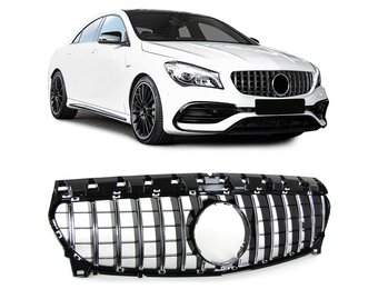 Sportgrille Mercedes CLA C117 Facelift 2016-2019 Glans Zwart/Chroom - 25% Korting