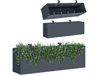 Hangende plantenbak - kliko ombouw - 50x12x15cm - antraciet