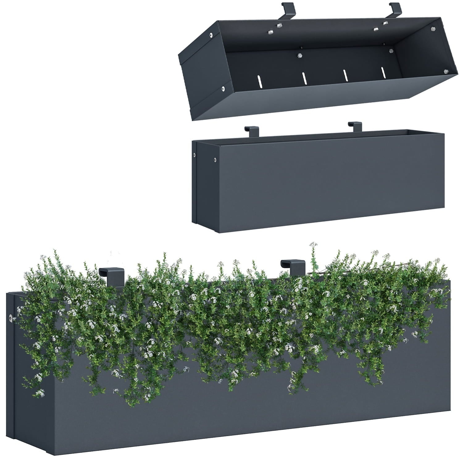 Hangende plantenbak kliko ombouw - 50cm Antraciet - 53% Korting