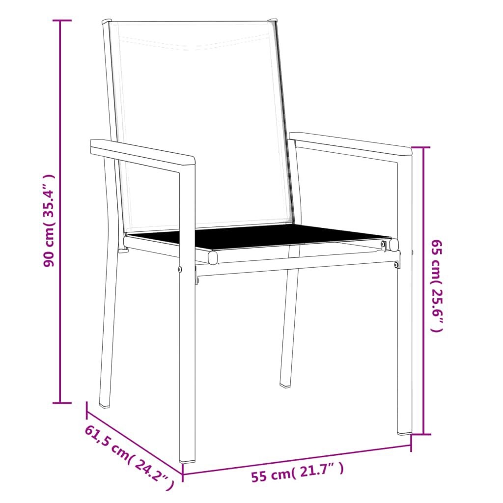 vidaXL Tuinstoelen Set Zwart - 34% Korting