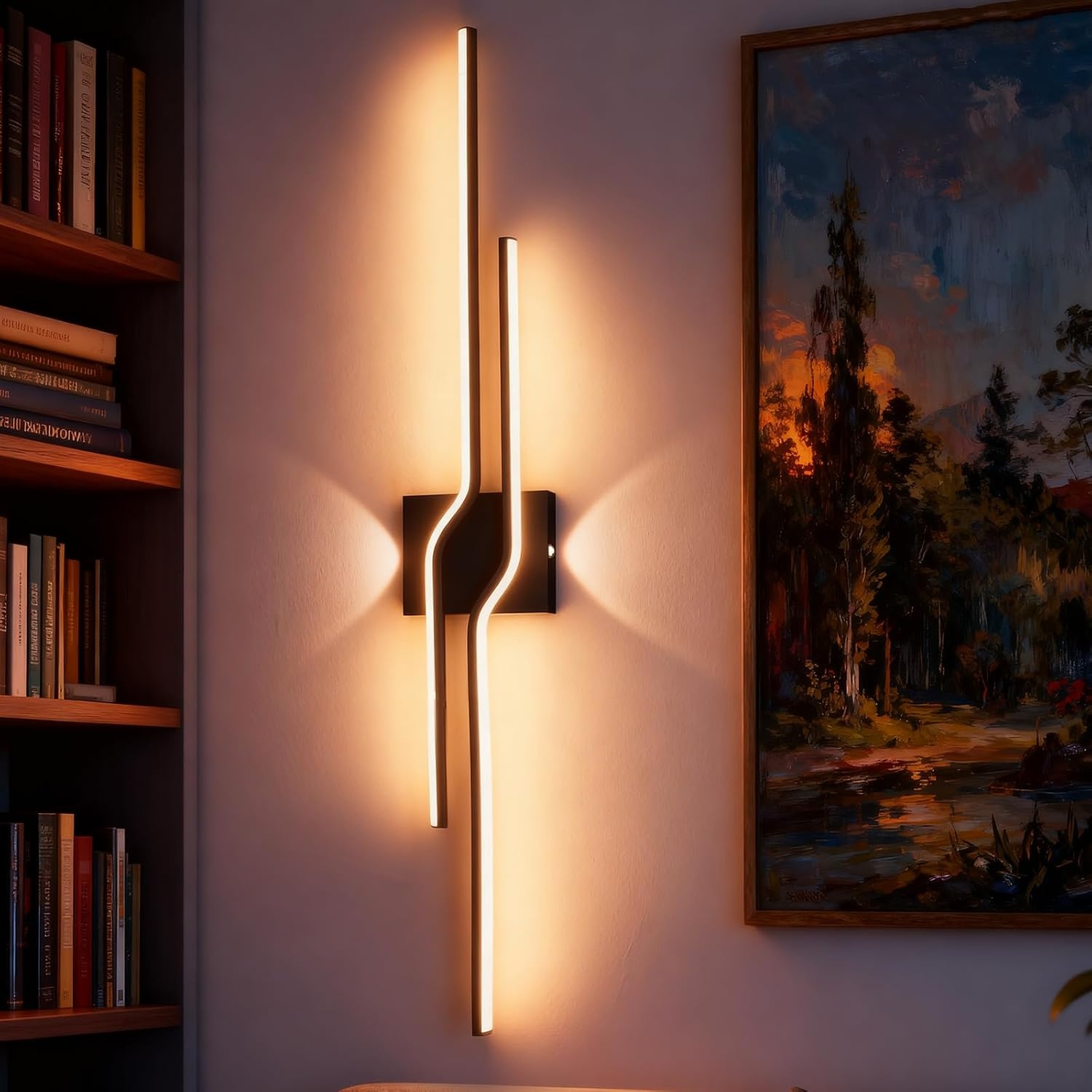 LED Wandlamp Zwart 100cm 25W - 3 Kleuren Licht, 58% Korting