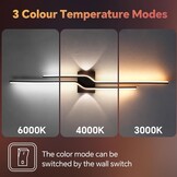 LED Wandlamp Zwart 100cm 25W - 3 Kleuren Licht, 58% Korting