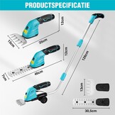 2-in-1 Heggenschaar & Grastrimmer | 12V | Telescoopsteel | 34% Korting