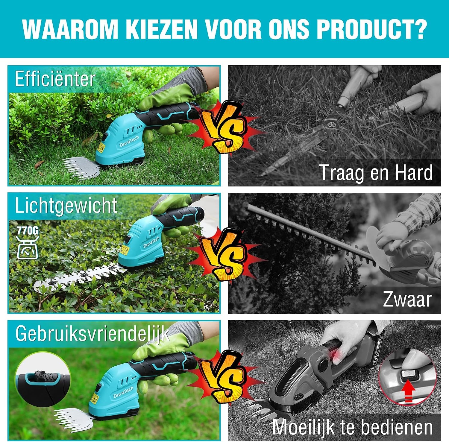 2-in-1 Heggenschaar & Grastrimmer | 12V | Telescoopsteel | 34% Korting