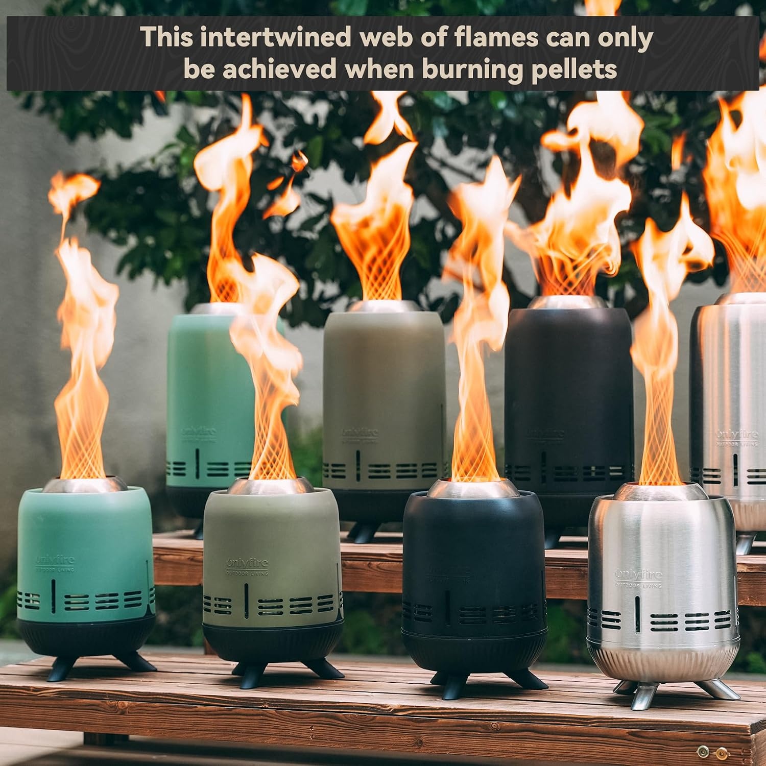 Onlyfire Mini Vuurschaal Outdoor 15x24cm, Rookarme Vuurschaal voor de Tuin, Tafelhaard met Opbergtas voor Balkon en Camping, voor Pellets/Hout, Roestvrij Staal, Zwart