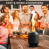 Onlyfire Mini Vuurschaal Outdoor 15x24cm, Rookarme Vuurschaal voor de Tuin, Tafelhaard met Opbergtas voor Balkon en Camping, voor Pellets/Hout, Roestvrij Staal, Zwart