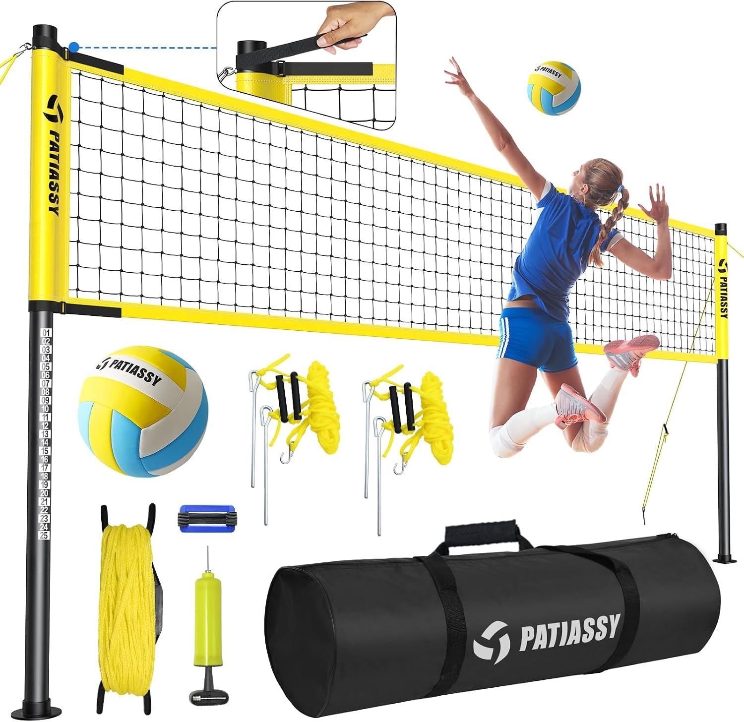 Mobiele Volleybal Set - Tuin & Outdoor - Verstelbaar met Accessoires - 34% Korting