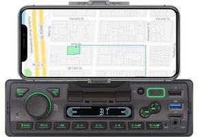 1-DIN Autoradio met Bluetooth & Telefoonhouder | 51% Korting