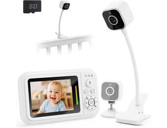 Babyfoon met camera zonder WiFi - 1080P HD & Nachtzicht (-28%)