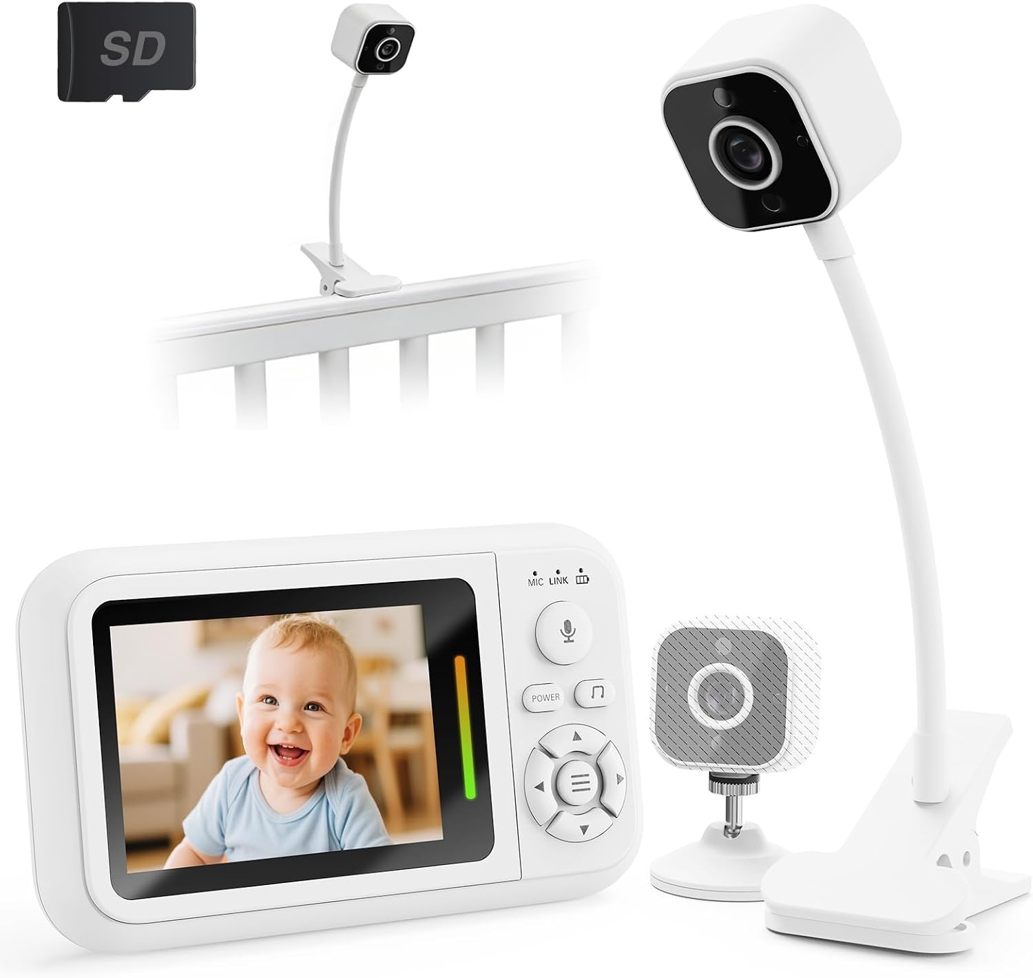 Babyfoon met camera zonder WiFi - 1080P HD & Nachtzicht (-28%)