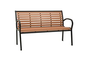 VidaXL Tuinbank 116 cm Staal/HKC Zwart/Bruin - 47% Korting!