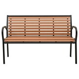 VidaXL Tuinbank Staal & HKC 116 cm Zwart/Bruin - 35% Korting!