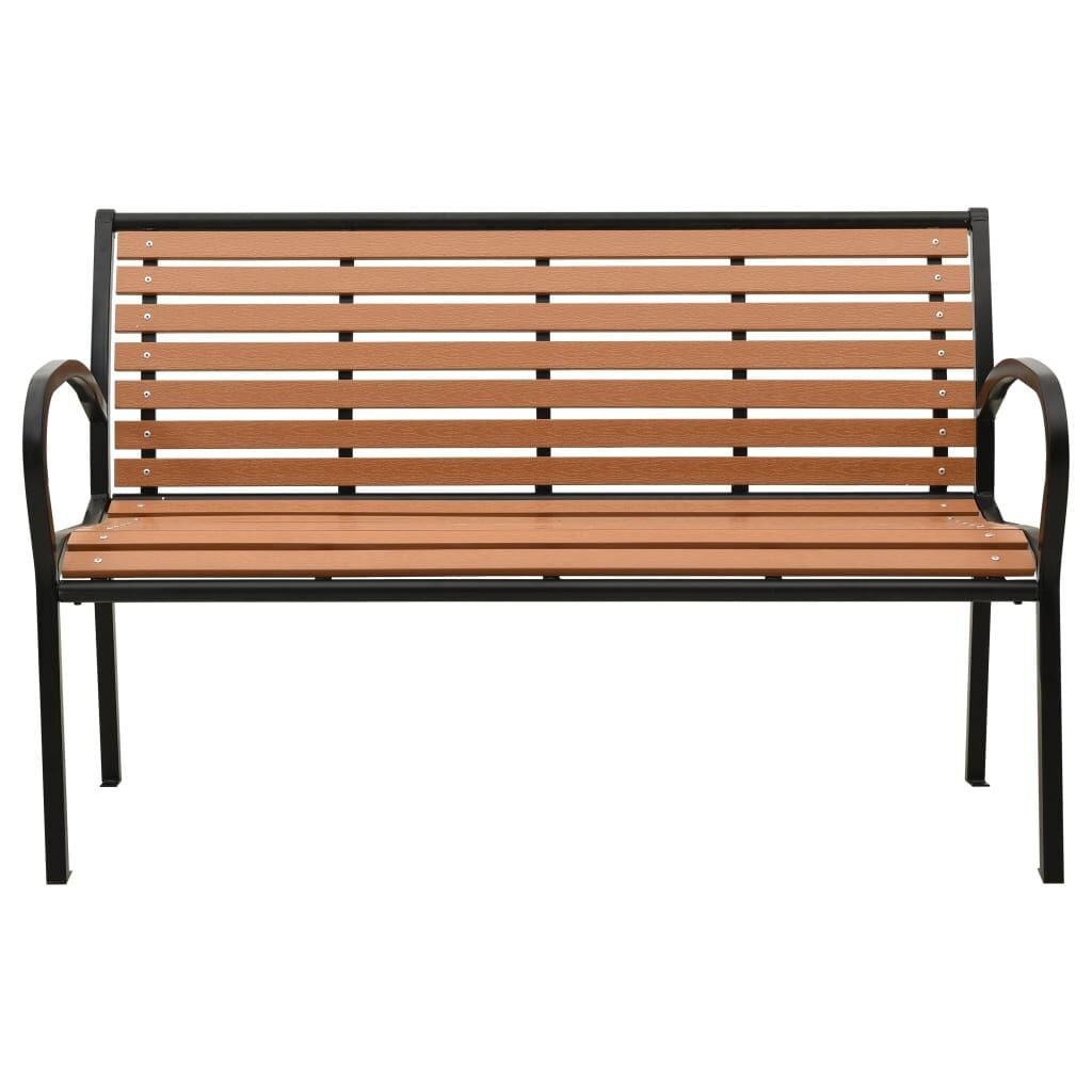 VidaXL Tuinbank Staal & HKC 116 cm Zwart/Bruin - 35% Korting!