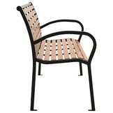 VidaXL Tuinbank Staal & HKC 116 cm Zwart/Bruin - 35% Korting!