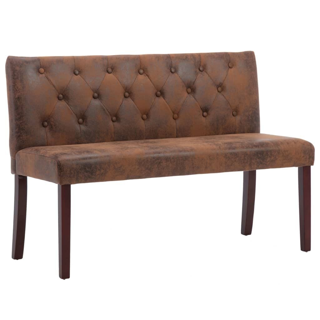 VidaXL Bankje Kunstsuède Bruin - 120cm - 35% Korting
