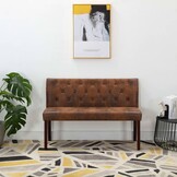 VidaXL Bankje Kunstsuède Bruin - 120cm - 35% Korting
