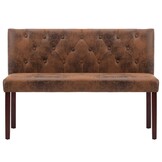 VidaXL Bankje Kunstsuède Bruin - 120cm - 35% Korting