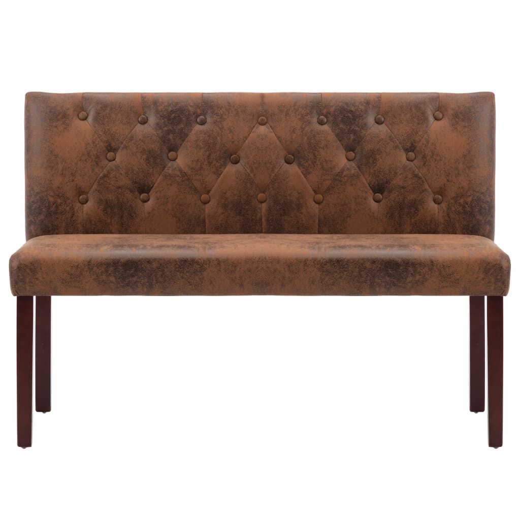VidaXL Bankje Kunstsuède Bruin - 120cm - 35% Korting