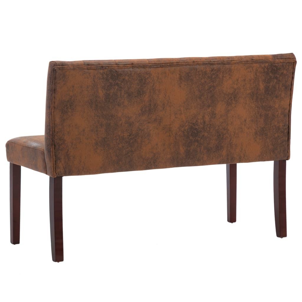 VidaXL Bankje Kunstsuède Bruin - 120cm - 35% Korting