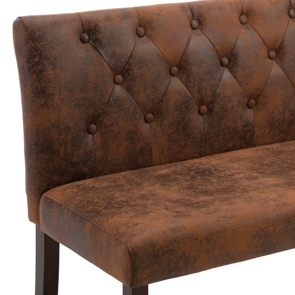 VidaXL Bankje Kunstsuède Bruin - 120cm - 35% Korting
