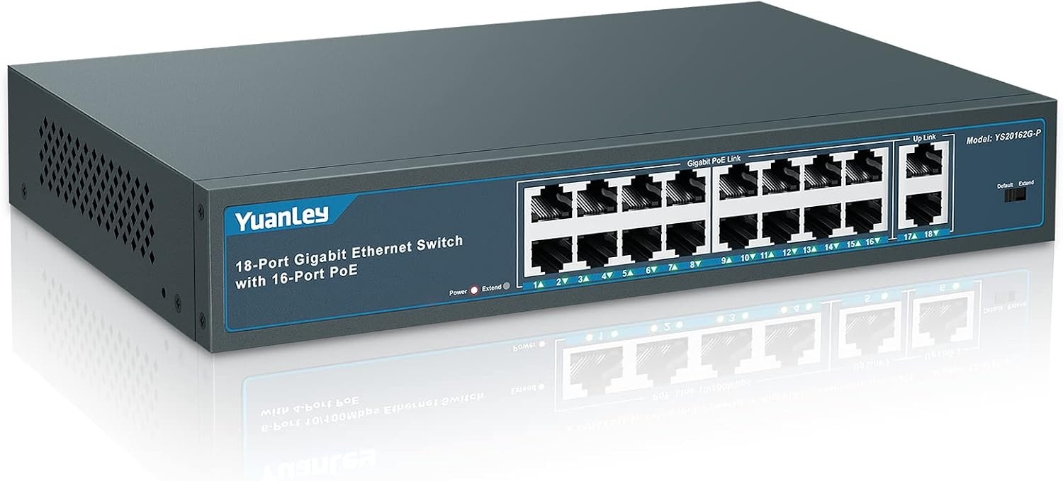 Gigabit PoE Switch | 16x PoE+ Poorten | 250W | 18 Poorten | 34% Korting