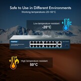 Gigabit PoE Switch | 16x PoE+ Poorten | 250W | 18 Poorten | 34% Korting