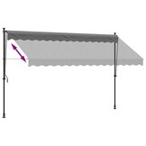 Uittrekbare Luifel 350x150 cm Antraciet met Staal Frame - 34% Korting