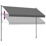 Uittrekbare Luifel 350x150 cm Antraciet met Staal Frame - 34% Korting
