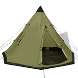 VidaXL 4-persoons Tipi Tent (Groen) - 34% Korting!