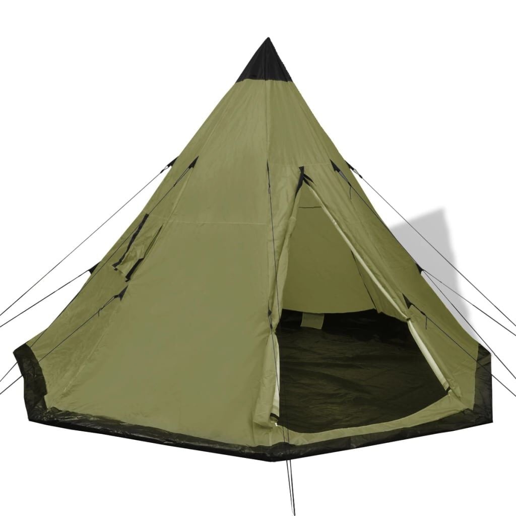 VidaXL 4-persoons Tipi Tent (Groen) - 34% Korting!