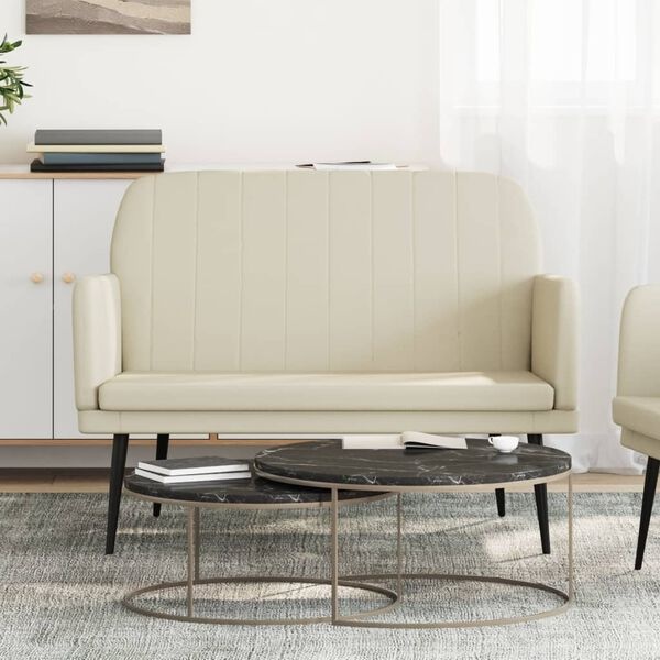 vidaXL Crèmekleurig Kunstleren Bankje 107x80x81 cm - 34% Korting