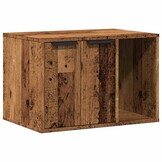 Kattenbakkast Bewerkt Hout Oud Houtkleurig - 34% Korting