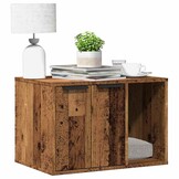 Kattenbakkast Bewerkt Hout Oud Houtkleurig - 34% Korting
