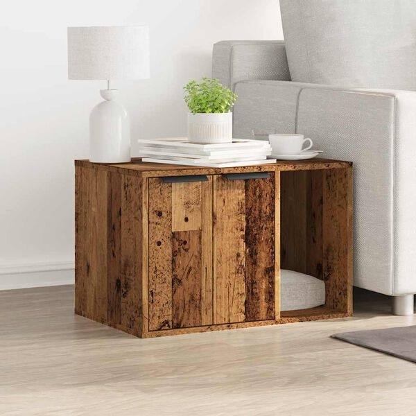 Kattenbakkast Bewerkt Hout Oud Houtkleurig - 34% Korting