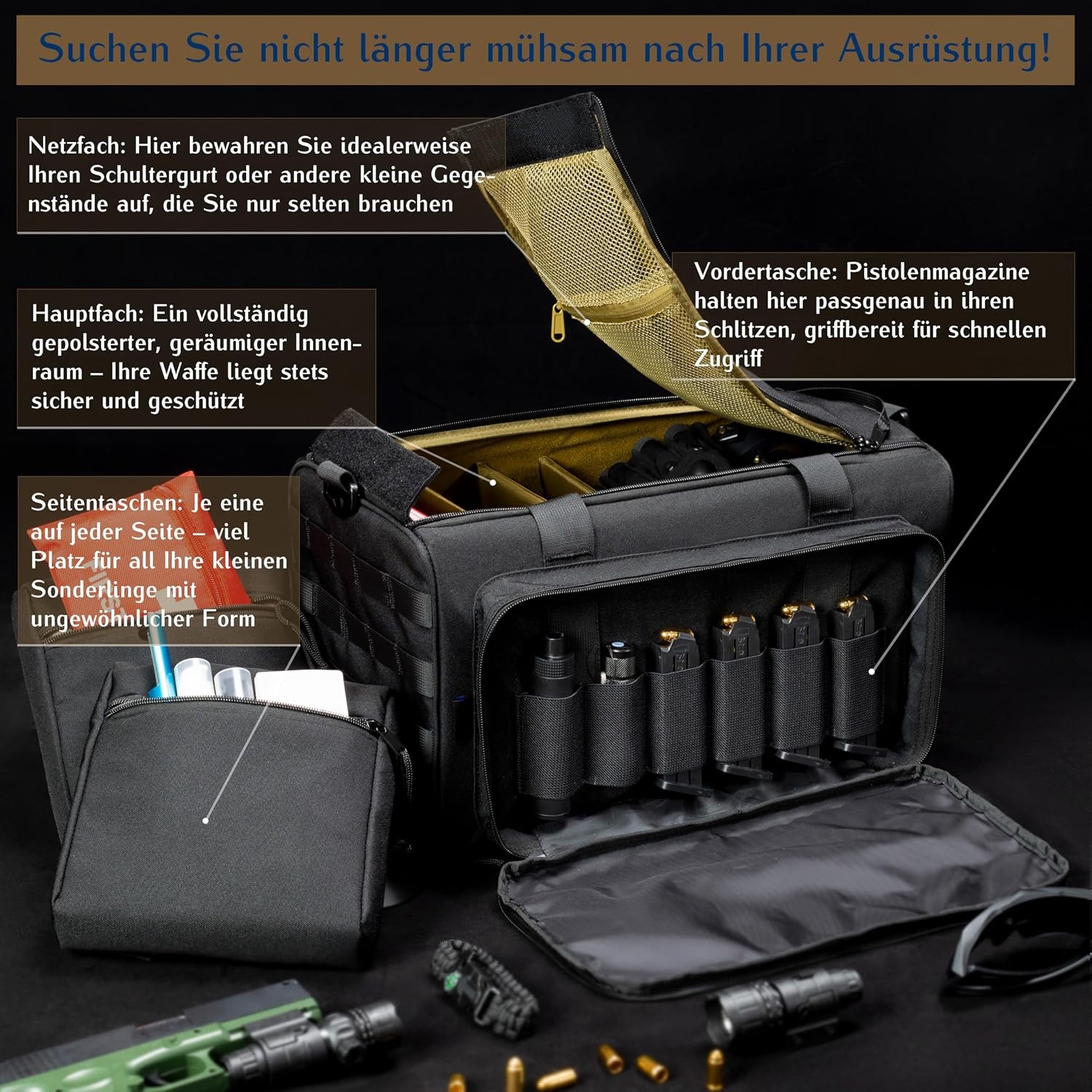 Tactische Range Bag - 24L Zwart - Ideaal voor Schietbaan
