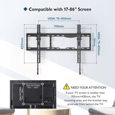 Kantelbare TV Muurbeugel 17-86" | 75kg | VESA 600x400 | 33% Korting