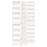 vidaXL Kamerscherm 3 panelen massief Paulowniahout Wit - 34% Korting!
