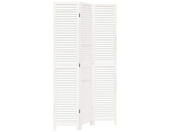 vidaXL Kamerscherm 3 panelen massief Paulowniahout Wit - 34% Korting!