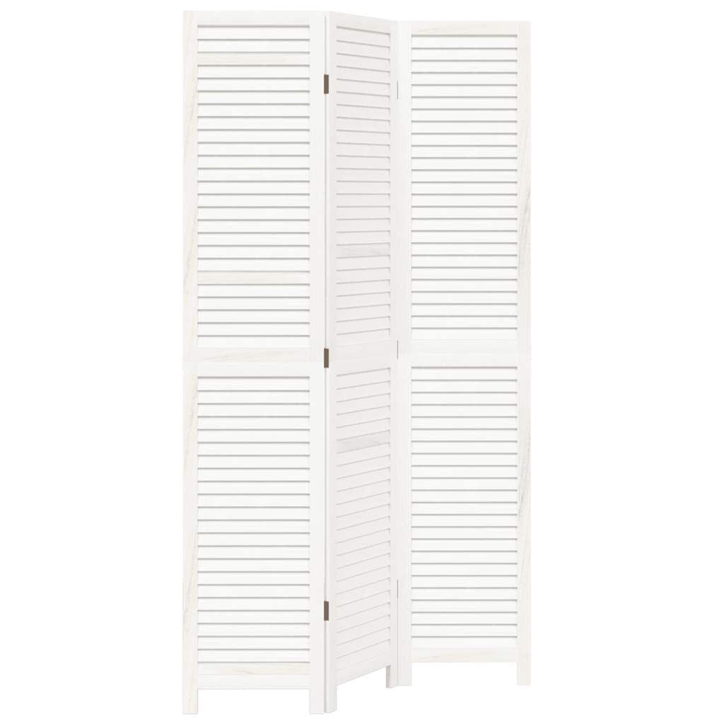 vidaXL Kamerscherm 3 panelen massief Paulowniahout Wit - 34% Korting!